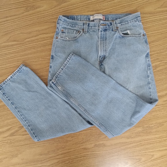 Levi Strauss 550 Mens Y2K Relaxed Fit Light Wash Denim Jeans W34 L30 - Picture 4 of 7